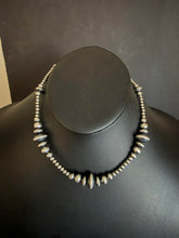 Load image into Gallery viewer, Sterling silver multi graduated bead necklace 16 inch