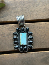 Load image into Gallery viewer, Navajo Sterling Silver Black Onyx Turquoise Cluster Pendant  La Rose