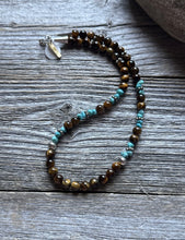 Load image into Gallery viewer, Tommy Rosita Singer T R Sterling Silver Tigers Eye Choker Bead Necklace 15 Inch
