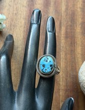 Load image into Gallery viewer, Vintage Old Pawn Navajo Sterling Silver Blue Turquoise Ring Size 7.5