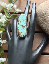 Load image into Gallery viewer, Navajo Native Sterling Silver Number 8 Turquoise Adjustable Ring Leslie Nez Gift