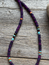 Load image into Gallery viewer, Dyed Sugilite Multi Stone Color Sterling Silver Bead Necklace. 18 inch Gift
