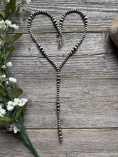 Load image into Gallery viewer, Sterling Silver Multi Graduated W Pearls Bead Lariat Y Necklace. 26 inch