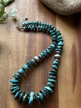 Load image into Gallery viewer, Sterling Silver Graduated Turquoise Nuggets Bead Necklace 18 inch Gift