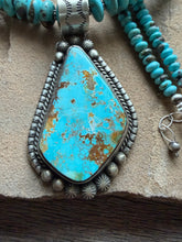 Load image into Gallery viewer, Navajo sterling silver turquoise pendant necklace etta Endito