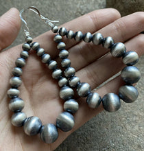 Load image into Gallery viewer, Sterling Silver Graduated Pearls Bead Earrings. 5mm-12mm