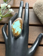 Load image into Gallery viewer, Navajo Native Sterling Silver Number 8 Turquoise Adjustable Ring Leslie Nez Gift
