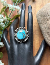 Load image into Gallery viewer, Native American 925 Sterling Silver Turquoise Ring. Size 8. Mary Ellen Gift