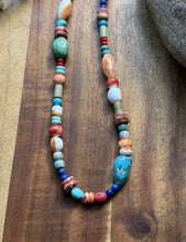 Load image into Gallery viewer, Sterling Silver Multi Stone Color Candy Bead Necklace. 16 inch