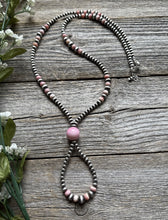 Load image into Gallery viewer, Jacla Sterling Silver Multi Graduated Pink Conch Pearls Bead Necklace 24 inch