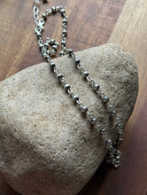 Load image into Gallery viewer, Sterling Silver 4mm Pearls Rosary Bead Necklace. 18 Inch.