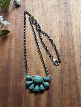 Load image into Gallery viewer, Navajo Sterling Silver Turquoise Cluster Chain Necklace Marcella James