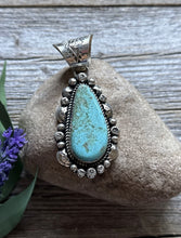 Load image into Gallery viewer, Navajo Native American Sterling Silver Turquoise Handmade Pendant R Yazzie Gift