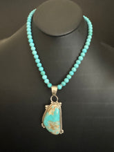 Load image into Gallery viewer, Navajo sterling silver royston turquoise pendant necklace