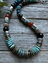 Load image into Gallery viewer, Tommy &amp; Rosita Singer T R Sterling Silver Turquoise Bead Necklace 20”