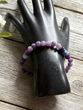 Load image into Gallery viewer, Multi Stone Purple 6.5 Inch Stretch Elastic Stretchy Bead Bracelet Gift