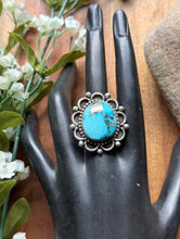 Load image into Gallery viewer, Native American 925 Sterling Silver Turquoise Ring. Size 8. Mary Ellen Gift