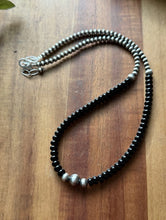 Load image into Gallery viewer, Sterling Silver Black Onyx W Multi Bead Pearls Necklace. 18 Inch. Gift