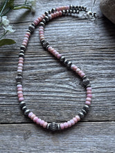 Load image into Gallery viewer, Southwestern Sterling Silver Pink Conch W Pearls Bead Necklace 18 inch Gift