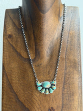 Load image into Gallery viewer, Navajo Sterling Silver Turquoise Cluster Chain Necklace Marcella James
