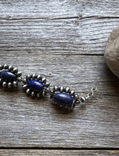 Load image into Gallery viewer, Floral Sterling Silver Blue Lapis Pearls Bead Bracelet. 8 Inch
