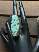 Load image into Gallery viewer, Navajo Native Sterling Silver Number 8 Turquoise Adjustable Ring Leslie Nez Gift