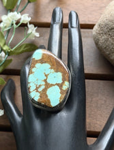 Load image into Gallery viewer, Navajo Native Sterling Silver Number 8 Turquoise Adjustable Ring Leslie Nez Gift