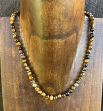 Load image into Gallery viewer, Tommy Rosita Singer T R Sterling Silver Tigers Eye Choker Bead Necklace 15 Inch
