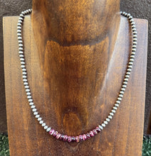 Load image into Gallery viewer, Purple Spiny Oyster 4mm Sterling Silver Pearls Choker Bead Necklace 16 Inch Gift