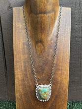Load image into Gallery viewer, Navajo Sterling Silver Royston Turquoise Chain Lariat Necklace C Yazzie