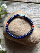 Load image into Gallery viewer, Lapis Multi Stone 6.5 Inch Stretch Elastic Stretchy Bead Bracelet Gift