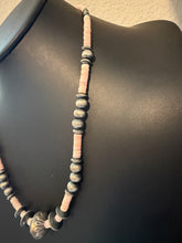 Load image into Gallery viewer, Sterling silver pink conch bead necklace 24inch