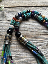 Load image into Gallery viewer, Tommy Rosita Singer T R Sterling Silver Multi Strand Turquoise Bead Necklace 28”