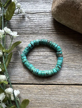 Load image into Gallery viewer, Turquoise Heishi 7 Inch Stretch Bead Bracelet Gift