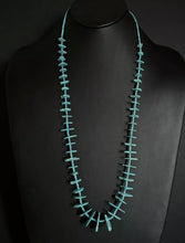 Load image into Gallery viewer, Vintage Native American Sterling Silver Blue Magnesite Bead Necklace 32 Inch