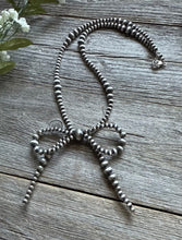 Load image into Gallery viewer, Bow Sterling Silver Multi Graduated Pearls Bead Necklace. 18 Inch. Gift
