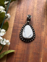 Load image into Gallery viewer, Navajo Native American Sterling Silver White Buffalo Turquoise Pendant H Piasso