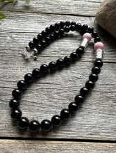 Load image into Gallery viewer, Mens Sterling Silver Black Onyx Pink Conch Kokopelli Bead Necklace 20 inch Gift