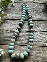 Load image into Gallery viewer, Southwestern 925 Sterling Silver Larimar W Pearls Bead Necklace 16 inch