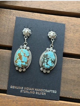 Load image into Gallery viewer, Navajo 925 Sterling Silver Turquoise Earrings KY Southwestern