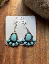Load image into Gallery viewer, Navajo 925 Sterling Silver Turquoise Earrings J Tso Southwestern