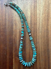 Load image into Gallery viewer, Sterling silver graduated turquoise necklace 18 inch