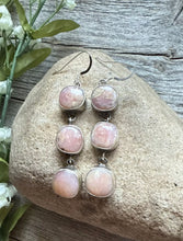 Load image into Gallery viewer, Navajo Pink Conch Sterling Silver Earrings 2.5 Inch. K Yazzie. Gift