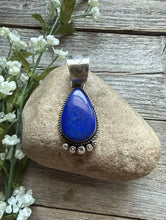 Load image into Gallery viewer, Native American Navajo Sterling Silver Lapis Pendant R Yazzie Gift