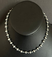 Load image into Gallery viewer, Sterling Silver 6mm Pearls Rosary Bead Necklace. 22 Inch.