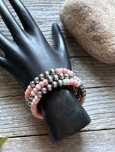 Load image into Gallery viewer, Sterling Silver Pink Conch Pearls Wrap Spiral Bead Bracelet