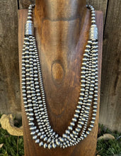 Load image into Gallery viewer, 4,5,6,7,8 Multi Strand 925 Sterling Silver Oxidized Pearls Bead Necklace 24 Inch