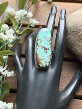 Load image into Gallery viewer, Navajo Native Sterling Silver Number 8 Turquoise Adjustable Ring Leslie Nez Gift