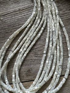 Sterling Silver Multi Strand Mother of Pearl Bead Necklace. 24 inch