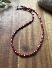 Load image into Gallery viewer, Southwestern Sterling Silver Red Coral W Pearls Bead Necklace 18 inch Gift